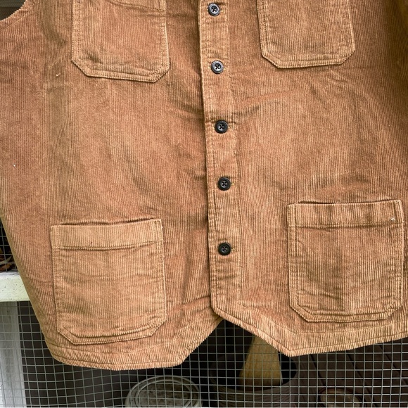 Orton Brothers Mens Vintage Brown Corduroy Vest Barn Cowboy XL - Picture 3 of 5